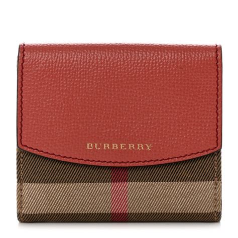 burberry luna house check|BURBERRY House Check Luna French Wallet Cinnamon Red.